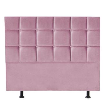 Imagem de Cabeceira Estofada Cama Box Casal 140cm Espanha Suede Rosa Bebe- Mabe Magazine