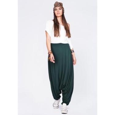 Imagem de Calça Saruel Malha Verde Musgo - G - Veste do 42 ao 44-Feminino