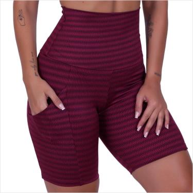 Imagem de Bermuda Feminina Cós Alto Academia Short Bolso Lateral-Feminino