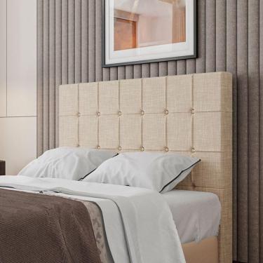 Imagem de Cabeceira Estofada Casal 140 Cm Turmalina Linho Cor: Bege