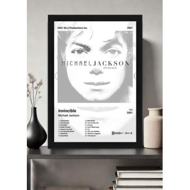 Imagem de Quadro Michael Jackson Invincible (Black&white) Com Vidro Tamanho:21cm