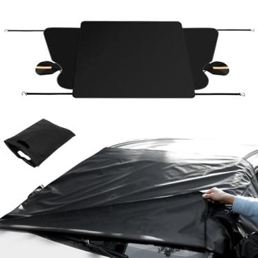 Imagem de Tcwhniev Capa de neve de para-brisa multifuncional para gelo e neve, cobertura pesada 600D proteção completa de inverno com design à prova de vento de 360° e kit de carro de inverno multicamadas para