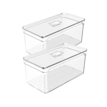 Imagem de Kit 2 Organizadores de Geladeira Acrílicos com Tampa 5L – Clear Fresh
