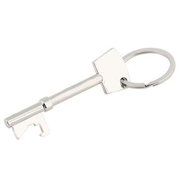 Imagem de Conjunto de 4 chaves abridor de garrafas, chaveiro portátil para cerveja e abridor de latas, ferramenta de pendurar prata