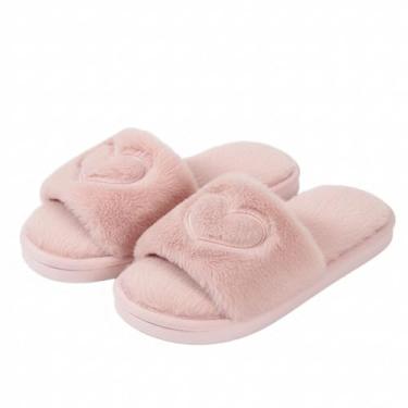 Imagem de Chinelo Pantufa Slide Aberto Quarto Feminina Flexível Luxo (Rosa, BR, Adulto, Numérico, 40)