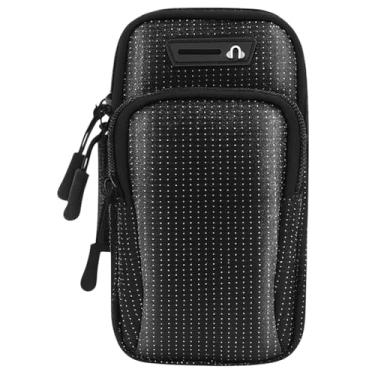 Imagem de Braçadeira esportiva, academia de corrida, bolsa de braço universal para smartphone com orifício para fone de ouvido, bolsos multifuncionais