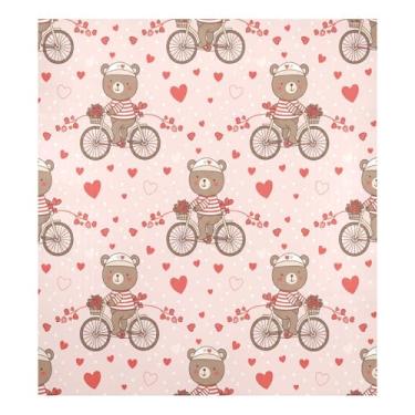 Imagem de Qilmy Capa magnética para lava-louças com estampa de urso dos namorados, painel magnético decorativo de 58 x 66 cm para utensílios de cozinha, adesivo de geladeira para máquinas de lavar louça