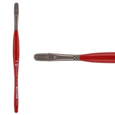 Imagem de Pincel Borciani Bonazzi Unico Silver Synthetic Series 812, Filbert 4 - Pincel de cabo médio feito à mão na Itália, sem crueldade, acrílico, óleo, aquarela, precisão elástica