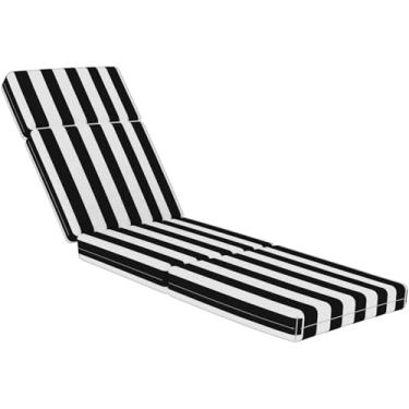Imagem de Almofadas de espreguiçadeira para ambientes externos, 182 x 53 x 10 cm para móveis ao ar livre - Almofada de substituição à prova d'água para sala de estar e pátio, almofada grossa resistente ao