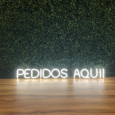 Imagem de Luminária Placa Painel Neon Led - Pedidos Aqui! 80 X 10cm A Escolher Bivolt (Branco Frio)