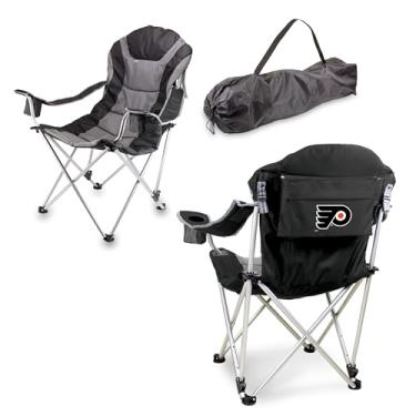 Imagem de PICNIC TIME NHL Philadelphia Flyers cadeira de acampamento reclinável, cadeira de praia para adultos, cadeira esportiva com bolsa de transporte, (preto com detalhes em cinza)