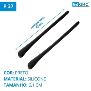 Imagem de 02 Par Ponteira Ponta De silicone Haste Perna Reposição Óculos grau so