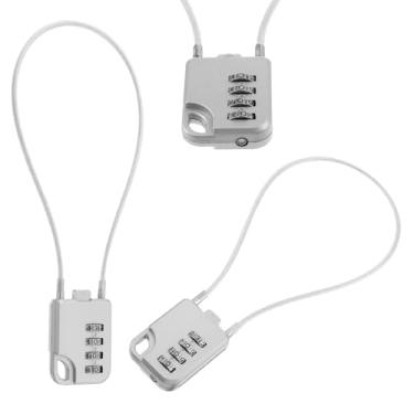 Imagem de Cadeado de combinação de 4 dígitos redefinível de design compacto com cabo de 30,5 cm de comprimento, cadeado de combinação pequena com combinações de cabos de aço inoxidável duráveis Combo Lock para