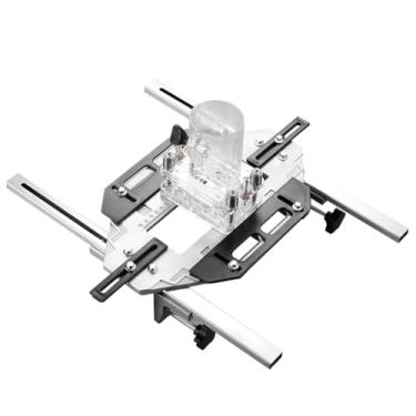 Imagem de Posicionador de Ranhuramento Porta Madeira Localizador Perfuração Buracos para Marcenaria Jig Multifuncional Goivo Goivos Armário Placa Auxiliar Fixação Ferramenta com Materiais Posicionamento Ajustáv