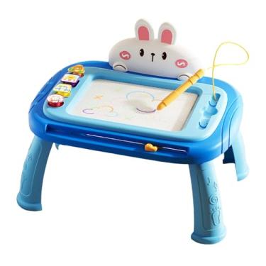 Imagem de Prancheta de desenho magnético, de Doodle para crianças - Placa magnética do Doodle dos desenhos animados - Prancheta de aprendizagem de 4 partições coloridas para viagens, atividades ao ar liv