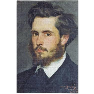 Imagem de Pintura de gato branco quebra-cabeça personalizado 1000 peças adulto engraçado jogo tecnologia presentes paisagem quebra-cabeça família brinquedo arte, 75 cm x 50 cm