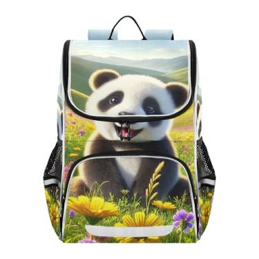 Imagem de Joisal Happy Panda Wildflower Meadow Boys Backpacks Cool for Elementary School Back to School Bags Cute Daypack Backpack for Girls Kids Mermaid Bookbags