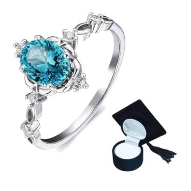 Imagem de Anel De Formatura Prata Banhado Prateado Profissões Profissão (Azul Claro, 18)