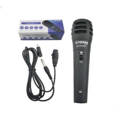 Imagem de Microfone Com Fio Plastico Preto, Impedancia 600 Ohms, Cabo - Storm