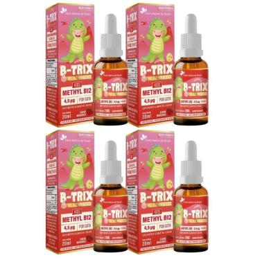 Imagem de Kit Com 4 B-TRIX Vitamina B12 Kids em Gotas 20ml FNB-Unissex