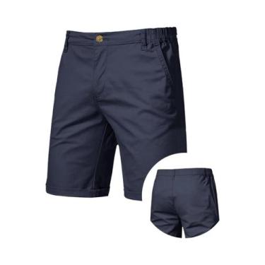 Imagem de Bermudas Cargo Masculinas De Verão Em Cor Sólida, Casuais, De Algodão,