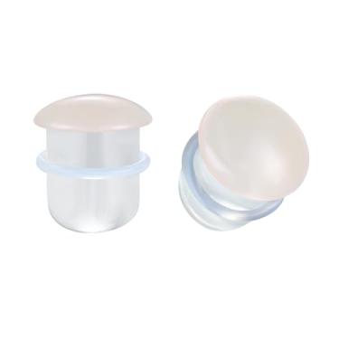 Imagem de BodyAce 1 par de kit de alongamento de orelha de vidro, calibres de alargamento único para tampões de orelha e anéis de borracha 8G - 2,5 cm Expansor de brinco alongador piercing joia corporal [branco