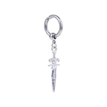 Imagem de Clipes de orelha masculinos geométricos personalizados sem piercing preto prata aço inoxidável para mulheres brincos de clipe (7)