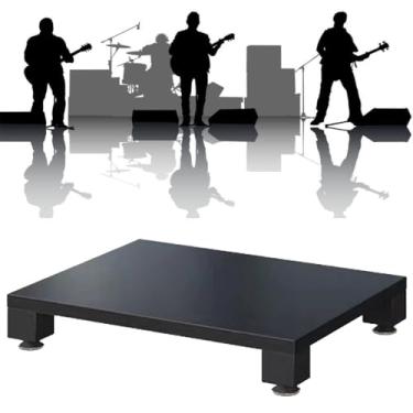 Imagem de Rack HiFi 2, 3, 4 camadas, suporte para toca-discos, suporte para equipamento AV com absorção de choque, suporte móvel de mídia aberta (preto, 60 x 48 x 10 cm)