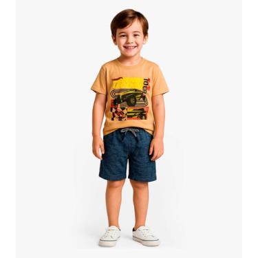Imagem de Conjunto Infantil Camiseta com Bermuda Select Marrom, 4, Marrom