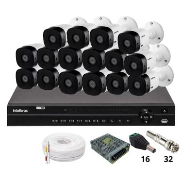 Imagem de Kit 16 Câmeras 1120b Intelbras Dvr Intelbras Mhdx 1232 Sem Hd