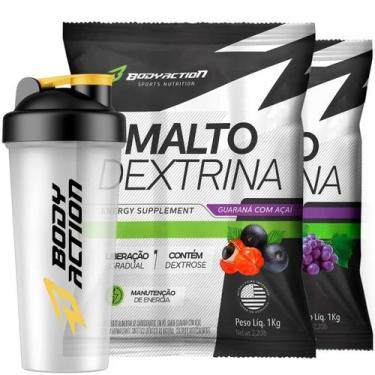Imagem de 2X Maltodextrina Malto Dextrin 1Kg Guaraná Com Açaí E Uva - Bodyaction