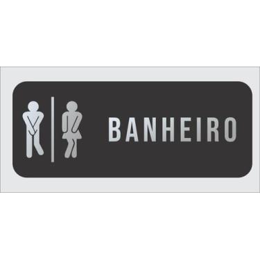 Imagem de Placa de sinalização Banheiro Masculino e Feminino Divertidos em acríl