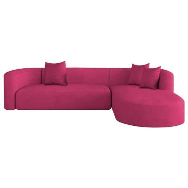 Imagem de Sofá Modular Celinne Luxuoso Sala De Estar Decoração Luxo 265cm Suede Pink