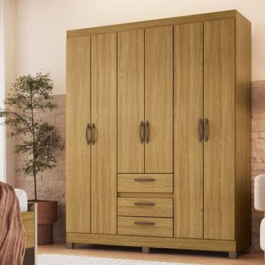 Imagem de Roupeiro Casal com 6 Portas e 3 Gavetas Rp3638 Ipê