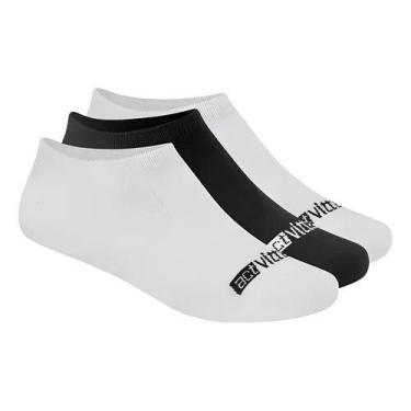 Imagem de Kit 3 Pares Meias Actvitta Unissex Algodão 39/44, Branco, Preto