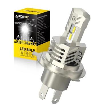Imagem de Lâmpada LED Para Farol De Moto AUXITO H4 6000K Branca Sem Ventilador, 
