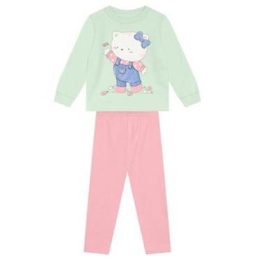 Imagem de Conjunto infantil menina de gatinho com glitter Brandili-Feminino