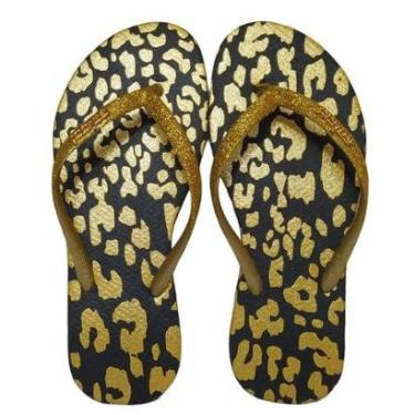Imagem de Chinelo Colcci Feminino Onça Glitter Ouro Preto-Feminino