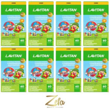 Imagem de Kit 08 Lavitan Vitamina Infantil PatatiPatata 60Comp - Cimed Sabor:Mis
