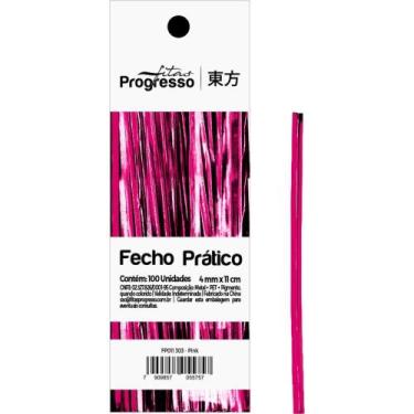 Imagem de Fecho Metálico PINK 4 MMX 11 CM Pacote com 100 - Fitas Progresso