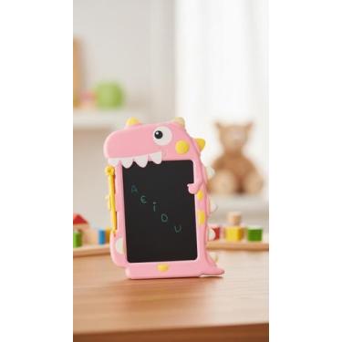 Imagem de Lousa Mágica Digital Infantil Formato Dinossauro Rosa - Congratulation