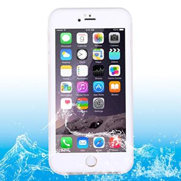 Imagem de Capa ultrafina para iPhone 6 e 6s padrão diamante tridimensional 3 ATM vida à prova d'água capa protetora traseira para telefone (cor branca)