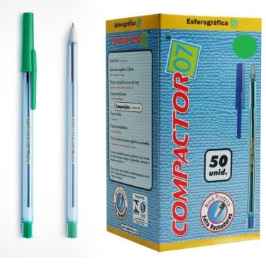 Imagem de Caneta Esferografica 0.7 Verde Compactor 50 Unidades
