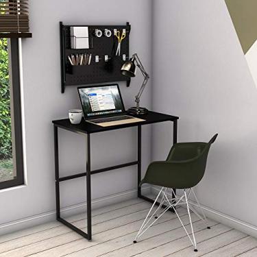 Imagem de Escrivaninha Mesa Escritório para Notebook Home Office Estilo Industrial Delin Dicarlo Preto