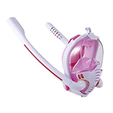 Imagem de MáScara Mergulho Snorkel Full Face Tubo De RespiraçãO Duplo Anti Nevoeiro Nadar Piscina Solo OceâNico MáScara De Mergulho (L/XL, Branco/Rosa)