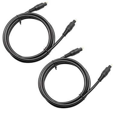 Imagem de Pacote com 2 cabos de áudio óptico digital – 1,8 m, DaKuan Home Theater fibra óptica Toslink macho para macho banhado a ouro (1,8 metros) para Home Theater, Sound Bar, TV, PS4, Xbox