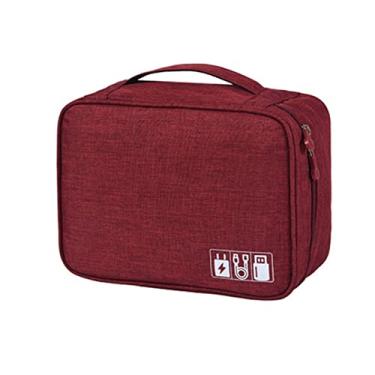 Imagem de Kiboule Organizador de eletrônicos Bolsa de viagem para acessórios de cabo Bolsa de armazenamento Bolsa Espaço separado livre à prova d'água para cabo de carregador de cabo de disco rígido Fone de ouvido