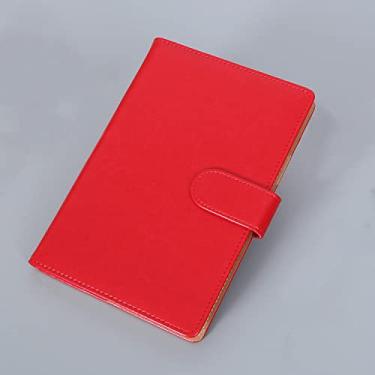 Imagem de A5 PU couro escritório caderno de negócios papelaria papel diário bloco de notas agenda planejador material escolar, vermelho