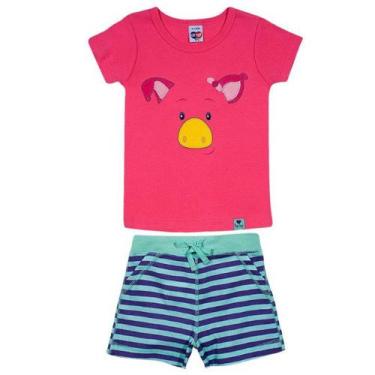 Imagem de Pijama Infantil Curto Porquinha Rosa Tip Top