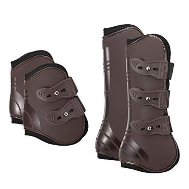 Imagem de Tingpai 4 PCS Frente Perna T sei Botas Botas de Perna de Cavalo Ajustável Equino Frente Hind Leg Gua Equestre Tendão Proteção Cavalo Ho B ce
